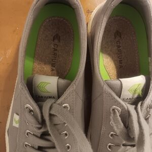 Cariuma Gray Shoes with Green Highlights
